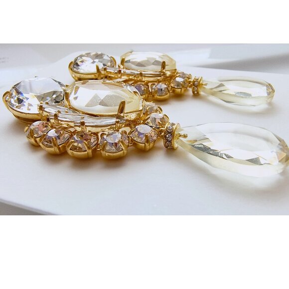 NWT J.CREW OVERSIZED CRYSTAL STATEMENT EARRINGS - Picture 3 of 11